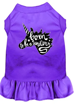 Born To Be A Unicorn Screen Print Dog Dress Purple 4x (22)