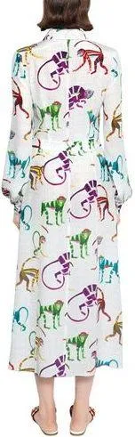 Monkeys Printed Shirt Dress