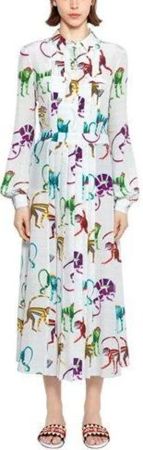 Monkeys Printed Shirt Dress
