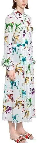 Monkeys Printed Shirt Dress