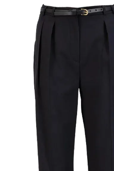 Setre Belt Detail Pleated Trousers Black